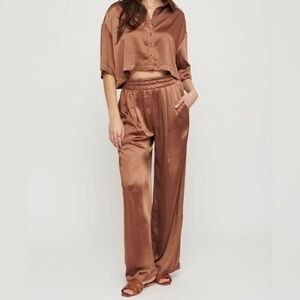 Dynamite Heidi Satin Wide Leg Pants